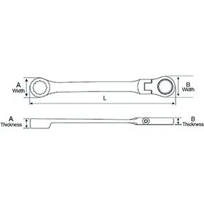 24mm XL GearBox Flex Head Double Box Ratcheting Wrench