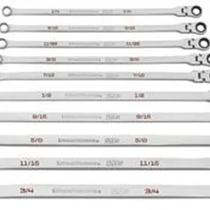 120XP Universal Spline SAE XL Flex GearBox Ratcheting Wrench Set, 10Pc