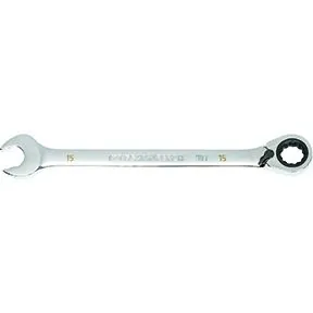 15mm 90-Tooth 12 Point Reversible Ratcheting Wrench