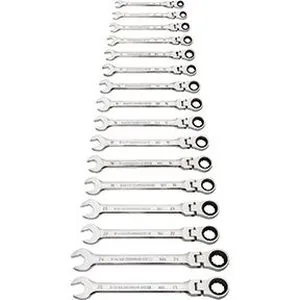 16 Piece 90-Tooth 12 Pt Flex Head Ratcheting Comb WR