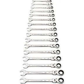 16 Piece 90-Tooth 12 Pt Flex Head Ratcheting Comb WR