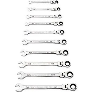 10 Piece 90-Tooth 12 Pt Flex Head Ratcheting Comb WR