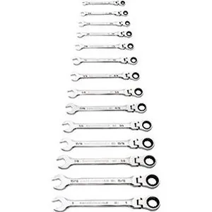 14 Piece 90-Tooth 12 Pt Flex Head Ratcheting Comb WR