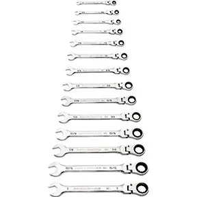 14 Piece 90-Tooth 12 Pt Flex Head Ratcheting Comb WR