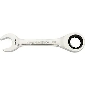 1/2" 90-Tooth 12 Point Stubby Combination Ratcheting Wrench
