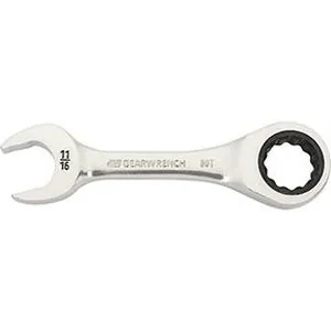 11/16" 90-Tooth 12 Point Stubby Combination Ratcheting Wrench