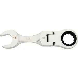 17mm 90-Tooth 12 Point Stubby Flex Combination Ratcheting Wrench