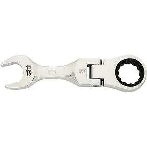 11/16" 90-Tooth 12 Point Stubby Flex Combination Ratcheting Wrench
