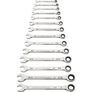 14 Piece 90-Tooth 12 Pt SAE Ratcheting Comb WR
