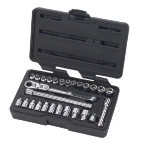 27 Pc. 1/4" Dr. SAE/Metric XL Pass-Thru Locking Flex Ratchet Set