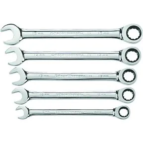 5 Piece 72-Tooth 12 Point Ratcheting Combination Metric Wrench Set