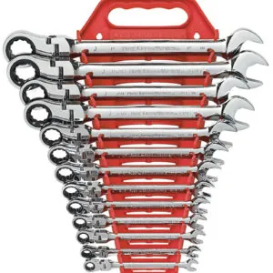 13 Pc. 12 Point Flex Head Ratcheting Combination SAE Wrench Set