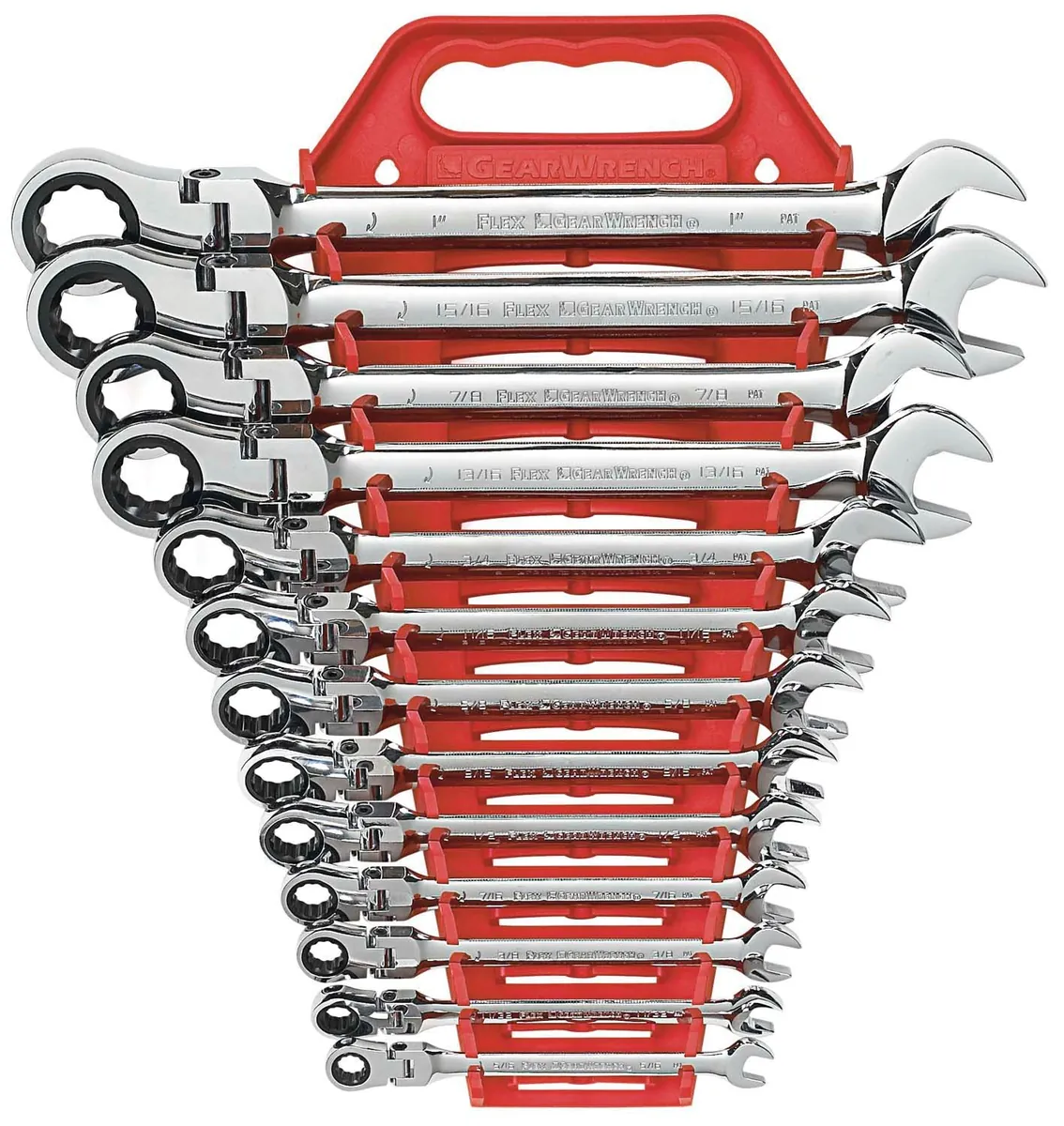 13 Pc. 12 Point Flex Head Ratcheting Combination SAE Wrench Set