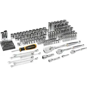 185 Pc. 1/4", 3/8" & 1/2" Drive 90-Tooth SAE/Metric Mechanics Hand Tool Set