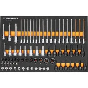 74 Piece 1/4", 3/8", 1/2" Drive Metric Bit Socket Set in Foam Storage Tray