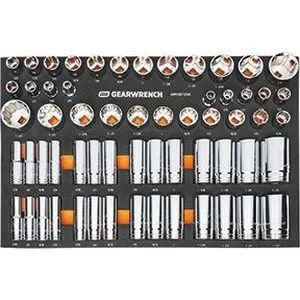 60 Piece 1/2" Drive Master SAE Socket Set in Foam Storage Tray