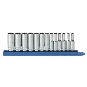 GearWrench 13 Piece 1/4 Inch Drive 12 Point Deep Metric Socket Set