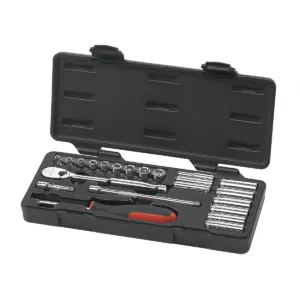 GearWrench 22 Piece 1/4 Inch Drive 6 & 12 Point Standard & Deep Metric Mechanics Tool Set