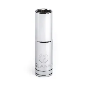 GearWrench 3/8 Inch Drive 6 Point Deep Metric Socket 12mm