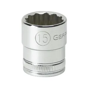 GearWrench 3/8 Inch Drive 12 Point Standard Metric Socket 15mm