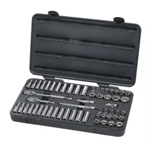 GearWrench 57 Piece 3/8 Inch Drive 6 Point Standard & Deep SAE/Metric Mechanics Tool Set