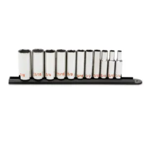 GEARWRENCH 11 Piece 3/8" Drive 6 Point SAE Hi-Viz Deep Socket Set