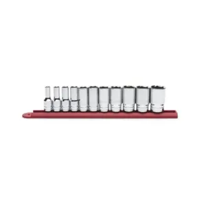 GearWrench 11 Piece 3/8 Inch Drive 6 Point Mid Length SAE Socket Set