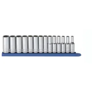 GearWrench 14 Piece 3/8 Inch Drive 12 Point Deep Metric Socket Set