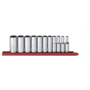 GearWrench 11 Piece 3/8 Inch Drive 12 Point Deep SAE Socket Set