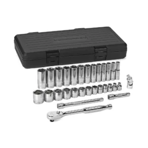 GearWrench 30 Piece 3/8 Inch Drive 6 Point Standard & Deep SAE Mechanics Tool Set