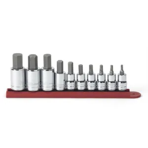 GearWrench 10 Piece 3/8 Inch & 1/2 Inch Drive Hex Bit SAE Socket Set