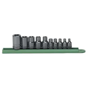 GearWrench 10 Piece 1/4 Inch, 3/8 Inch & 1/2 Inch Drive External Torx Socket Set