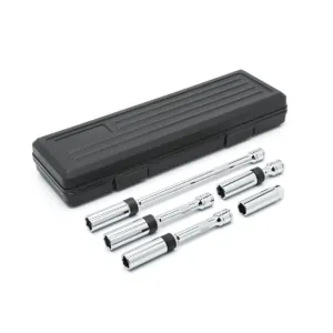 GearWrench 5 Piece 3/8 Inch Drive 6 Point Magnetic Swivel Spark Plug Socket Set