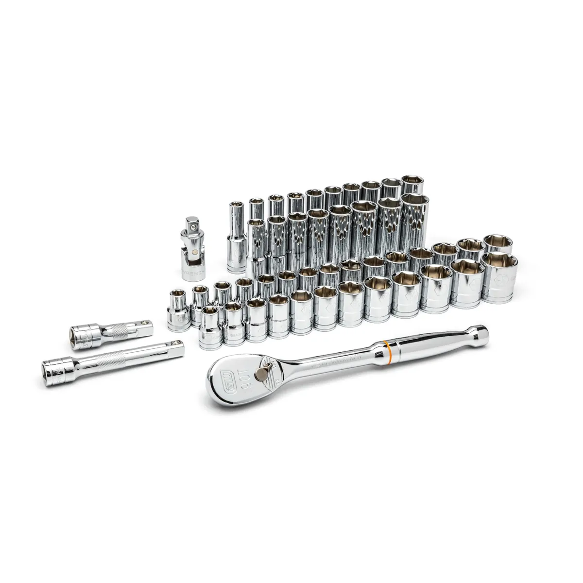 GearWrench 49 Piece 1/2 Inch Drive 6 Point Standard & Deep SAE/Metric Mechanics Tool Set