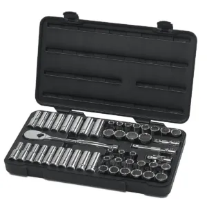GearWrench 49 Piece 1/2 Inch Drive 12 Point Standard & Deep SAE/Metric Mechanics Tool Set