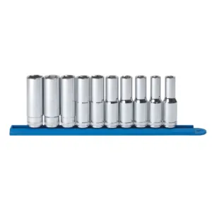 GearWrench 10 Piece 1/2 Inch Drive 6 Point Deep Metric Socket Set