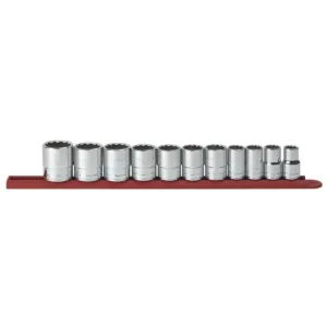 GearWrench 11 Piece 1/2 Inch Drive 12 Point Standard SAE Socket Set