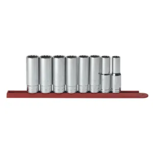 GearWrench 8 Piece 1/2 Inch Drive 12 Point Deep SAE Socket Set