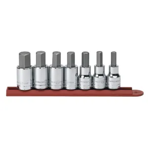GearWrench 7 Piece 1/2 Inch Drive Hex Bit SAE Socket Set