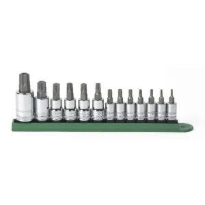 GearWrench 13 Piece 1/4 Inch, 3/8 Inch & 1/2 Inch Drive Tamper Proof Torx Bit Socket Set