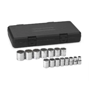 GearWrench 15 Piece 1/2 Inch Drive 12 Point Standard SAE Socket Set