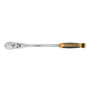 GearWrench 3/8 Inch Drive 90-Tooth Dual Material Flex Head Teardrop Ratchet 13 Inch