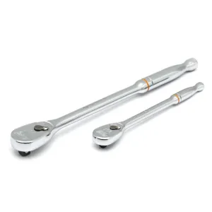 GearWrench 2 Piece 1/4 Inch & 3/8 Inch Drive 90-Tooth Long Handle Teardrop Ratchet Set
