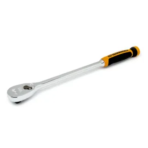 GearWrench 1/2 Inch Drive 90-Tooth Long Handle Dual Material Teardrop Ratchet 16-1/2 Inch