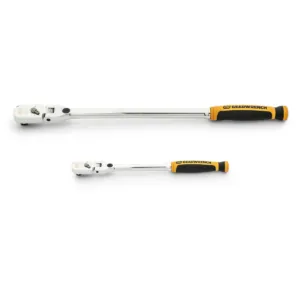 GearWrench 2 Piece 1/4 Inch & 3/8 Inch Drive 120XP Dual Material Handle Locking Flex Head Ratchet Set