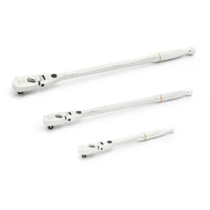 GearWrench 3 Piece 1/4 Inch, 3/8 Inch, 1/2 Inch Drive 120XP Locking Flex Head Ratchet Set