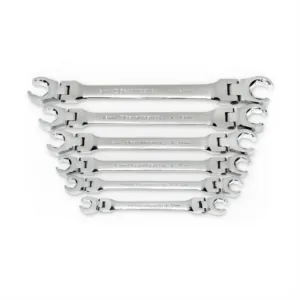 GearWrench 6 Piece Flex Head Flare Nut Metric Wrench Set