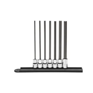 GearWrench 7 Piece 3/8 Inch Drive Long Length Hex Bit SAE Socket Set