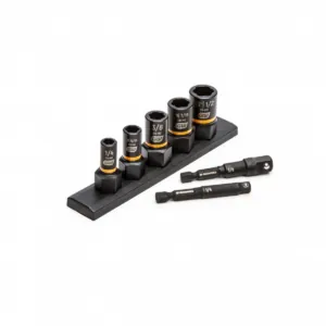 GearWrench 7 Piece 1/4 Inch & 3/8 Inch Drive SAE Bolt Biter Impact Extraction Socket Set