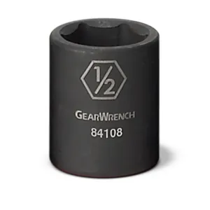 GearWrench 1/4 Inch Drive 6 Point Standard Impact SAE Socket 1/2 Inch